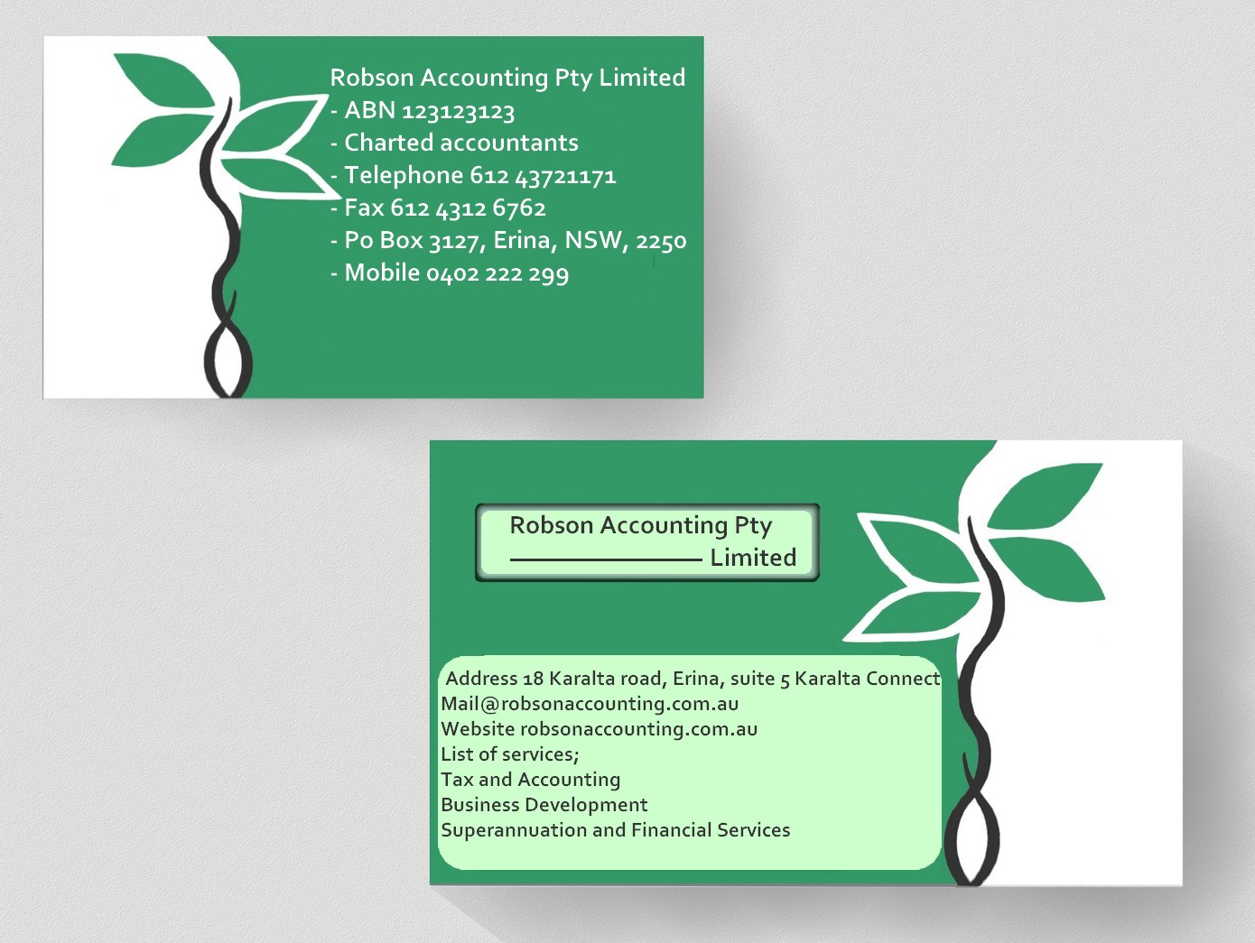 Stationery Design by designerone for Robson Accounting  | Design #12729651