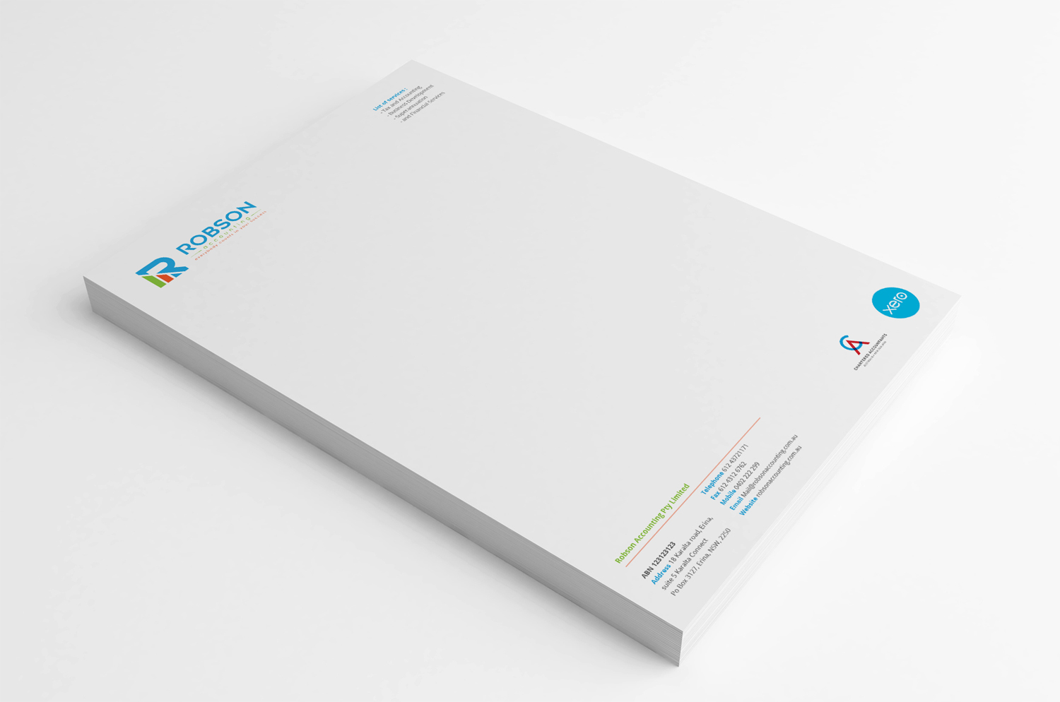 Stationery Design by Eggo May P for Robson Accounting  | Design #12767447