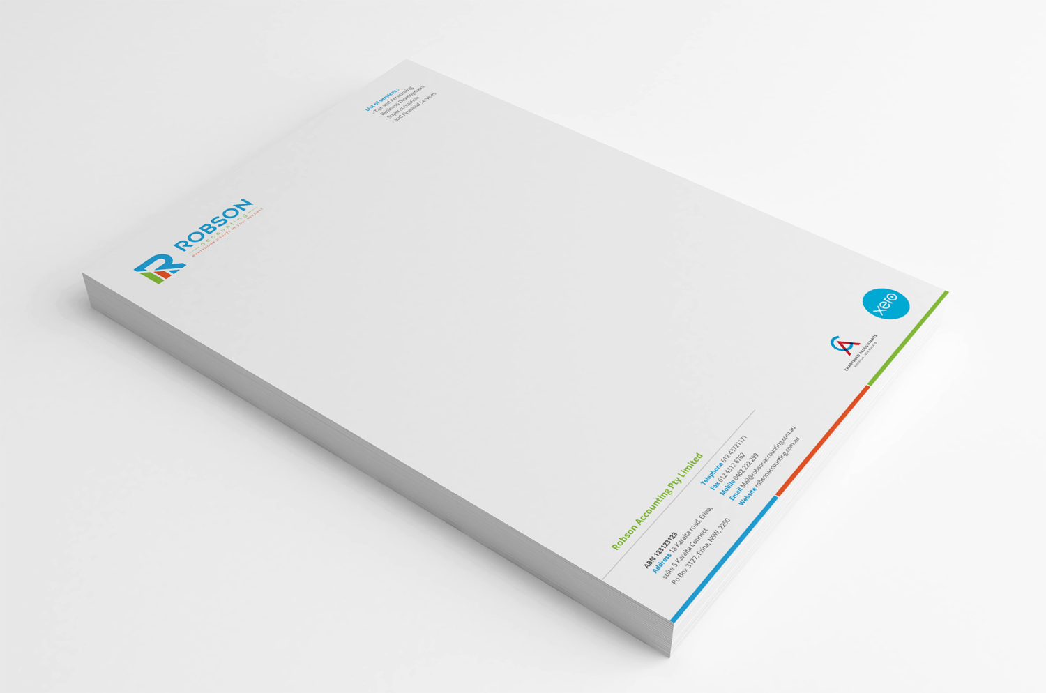 Stationery Design by Eggo May P for Robson Accounting  | Design #12767448