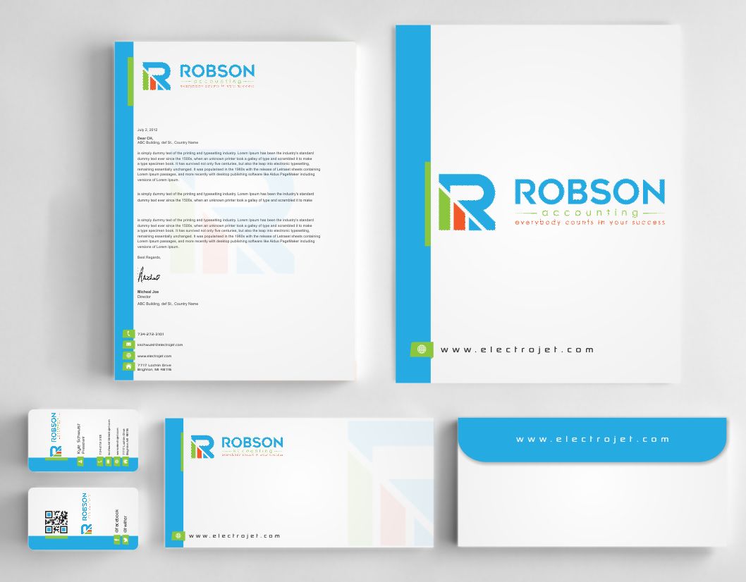 Stationery Design by AwsomeD for Robson Accounting  | Design #12738136