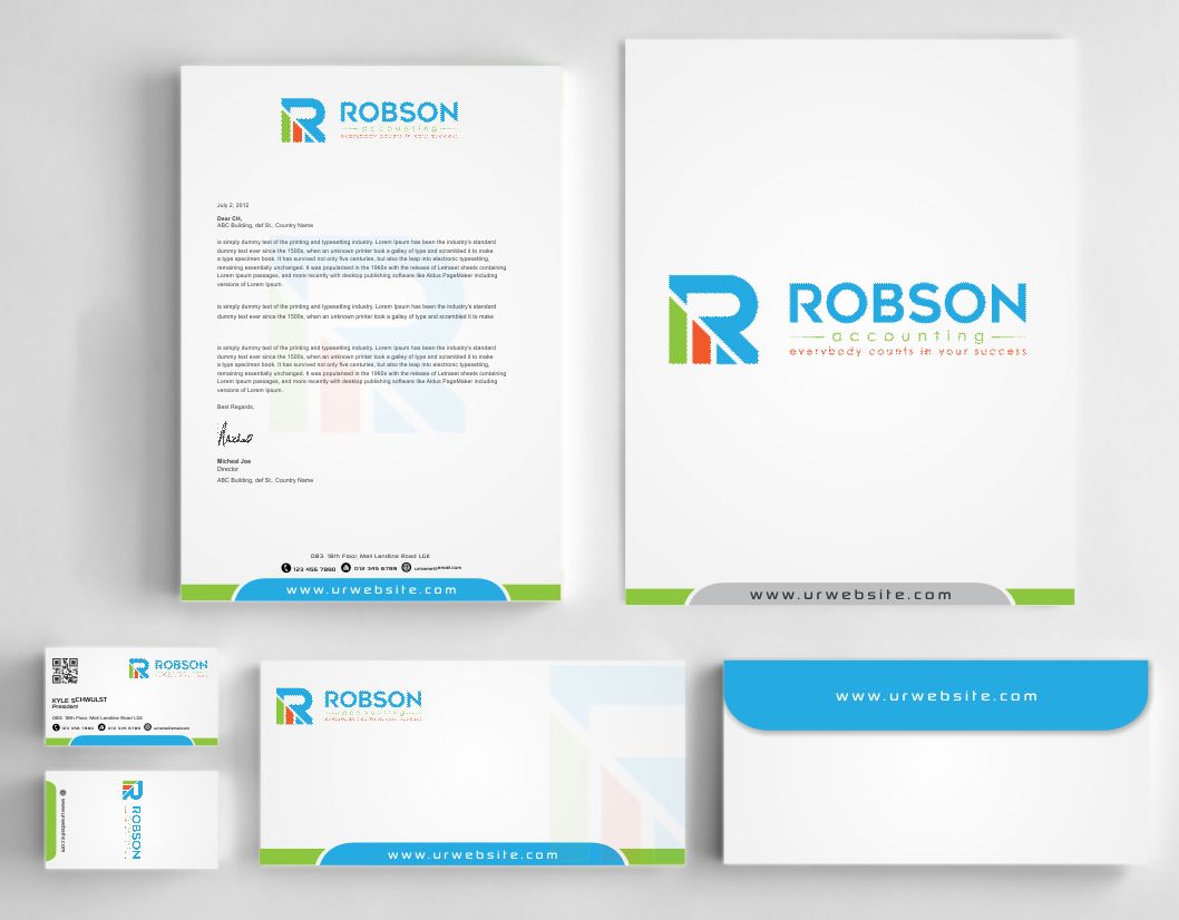Stationery Design by AwsomeD for Robson Accounting  | Design #12738138