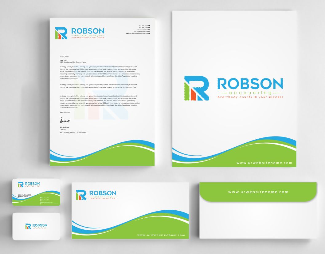 Stationery Design by AwsomeD for Robson Accounting  | Design #12738600