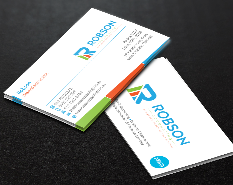 Modern, Colorful, Accounting Stationery Design for Robson Accounting by
