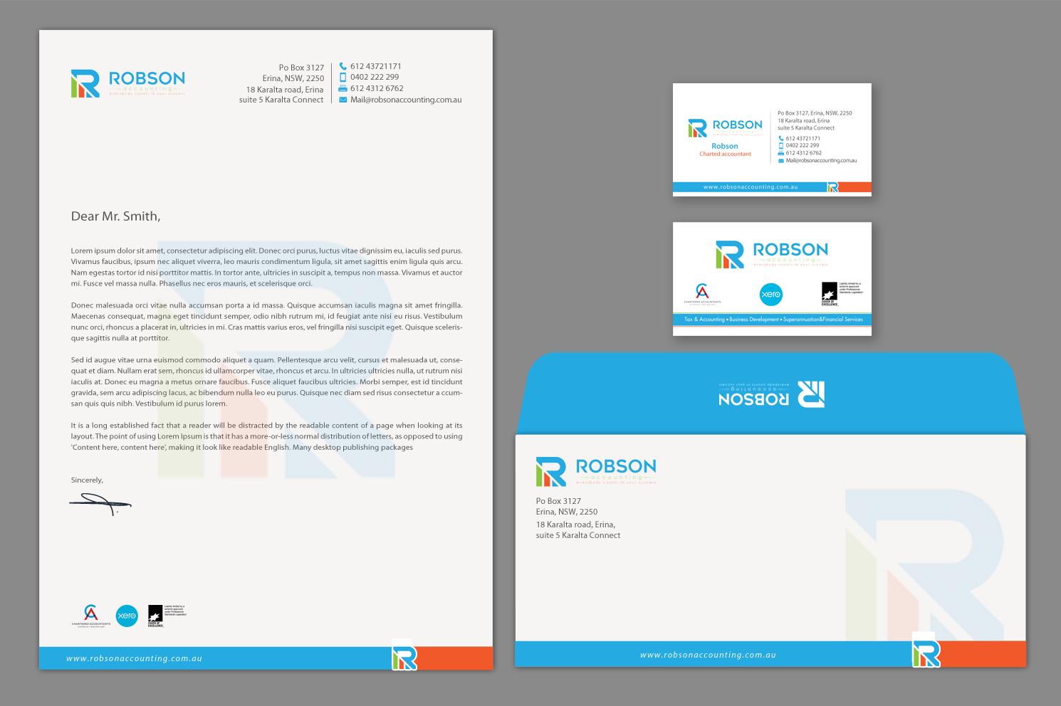 Stationery Design by chandrayaan.creative for Robson Accounting  | Design #12746728