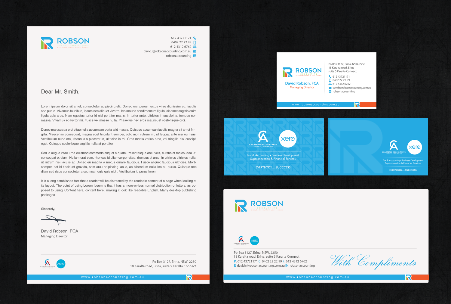 Stationery Design by chandrayaan.creative for Robson Accounting  | Design #12776698