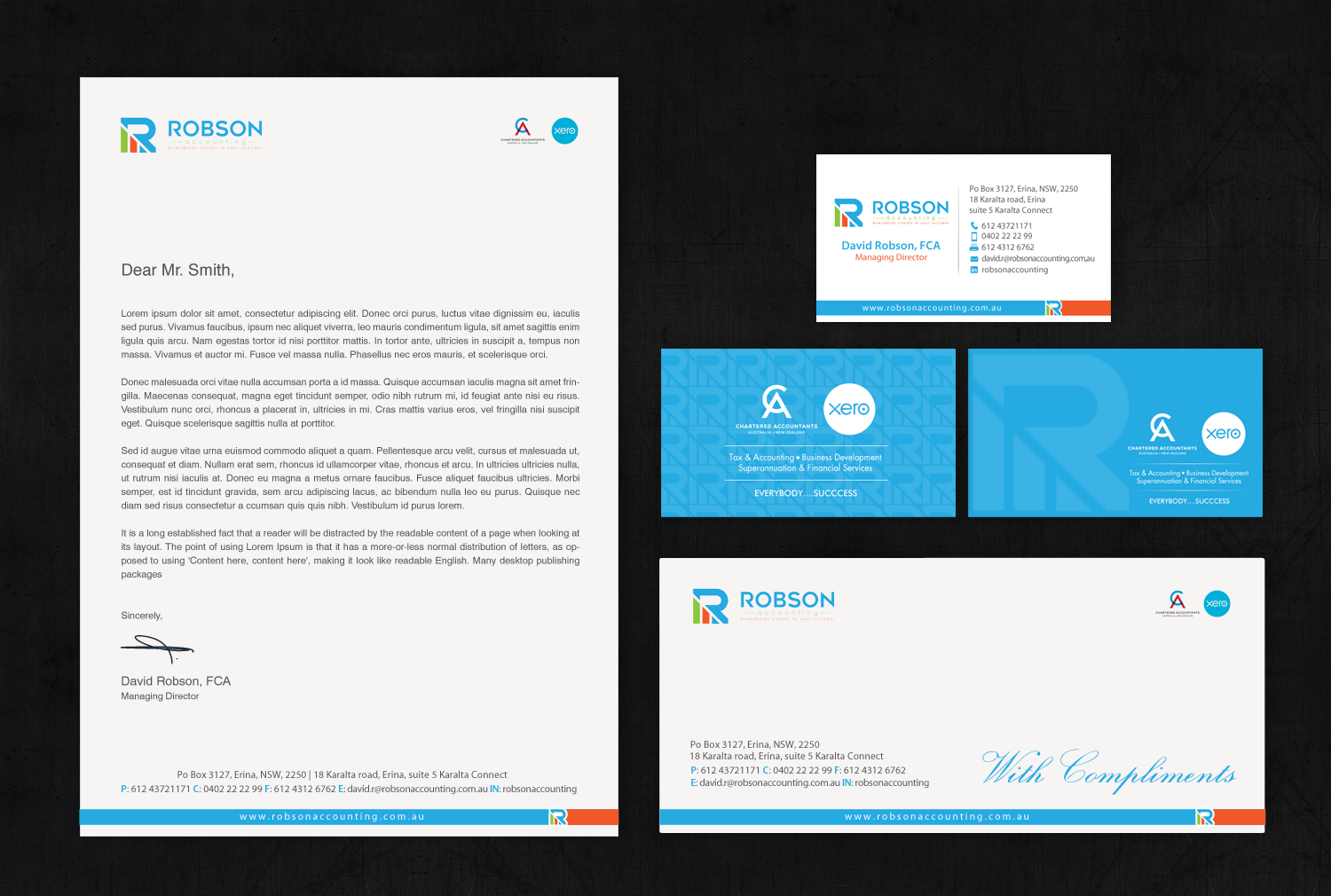 Stationery Design by chandrayaan.creative for Robson Accounting  | Design #12776714