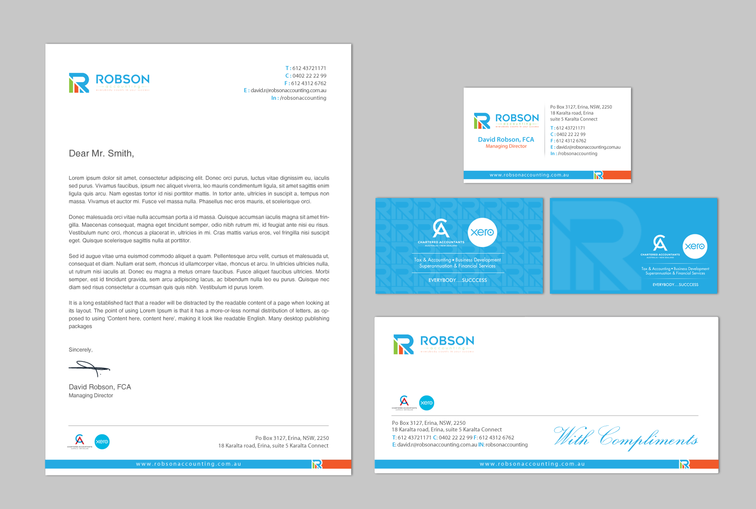 Stationery Design by chandrayaan.creative for Robson Accounting  | Design #12848603