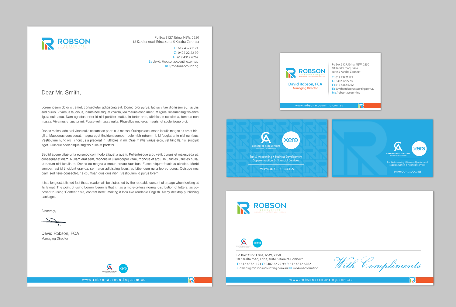 Stationery Design by chandrayaan.creative for Robson Accounting  | Design #12848604