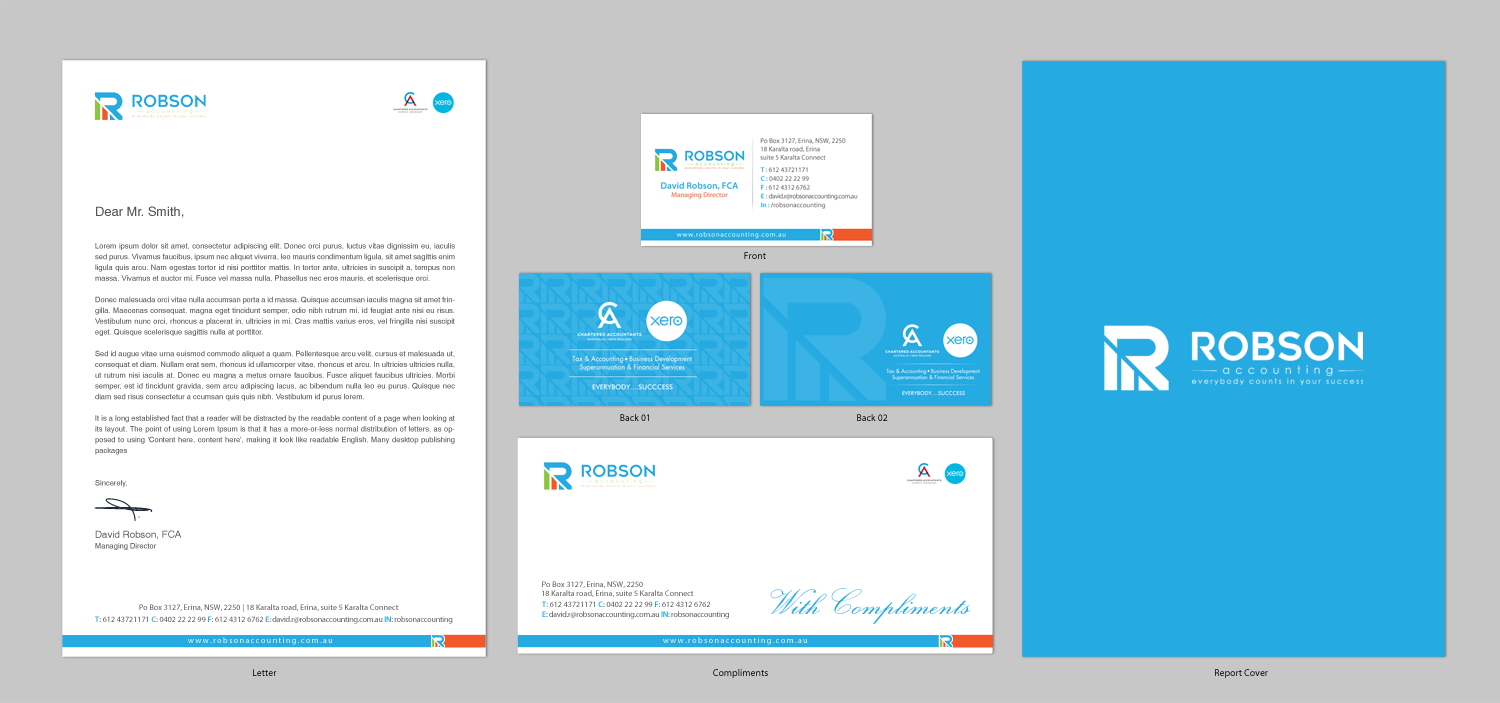 Diseño de Papelería por chandrayaan.creative para Robson Accounting  | Diseño #15820365