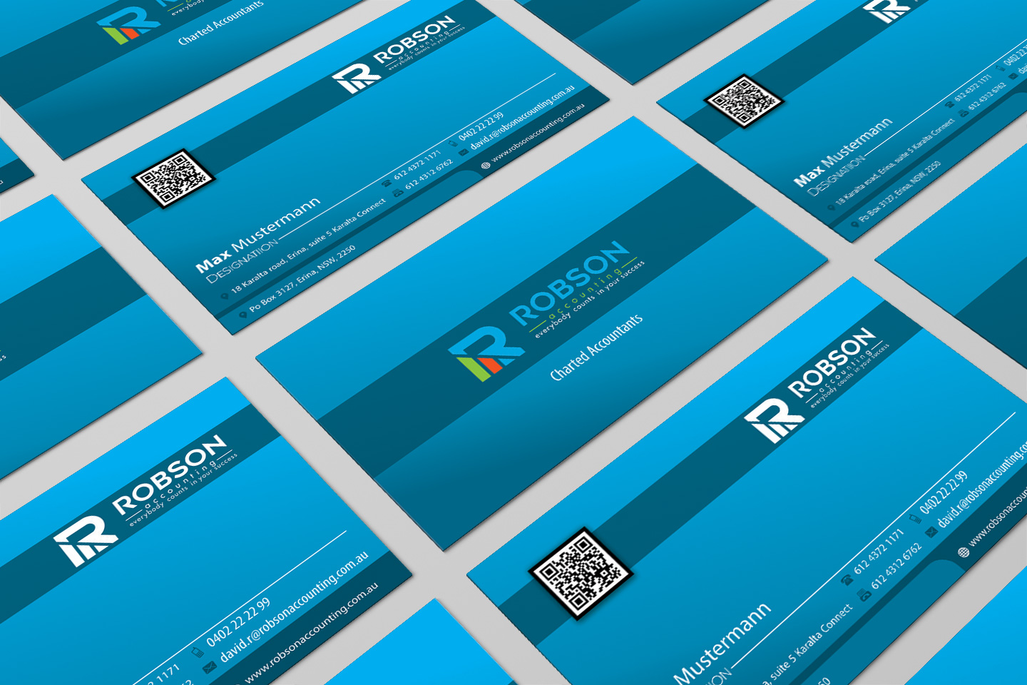 Modern, Colorful, Accounting Stationery Design for Robson Accounting by