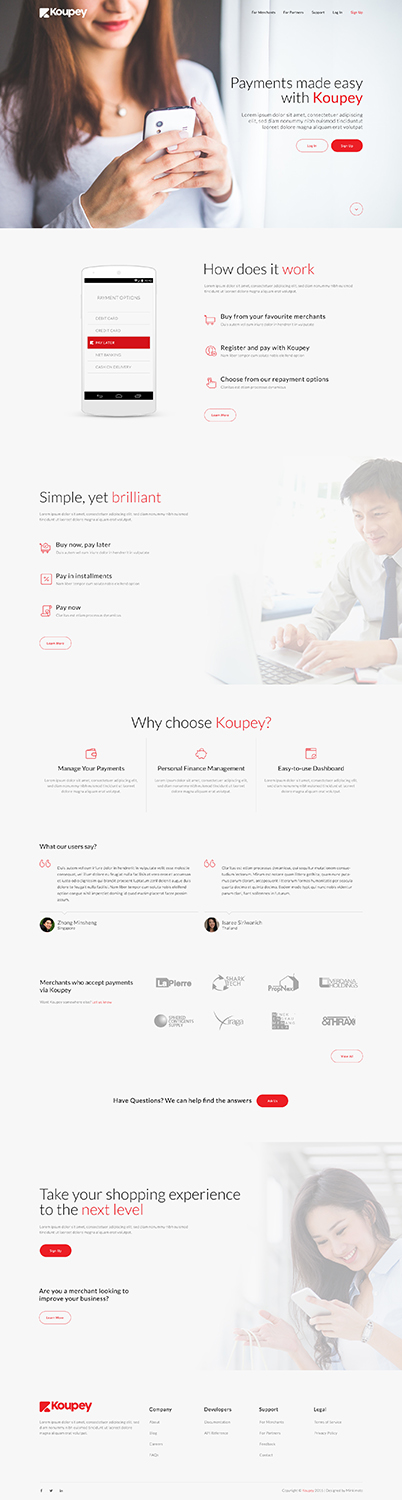 Web Design by Minkimoto for koupey | Design #12916605