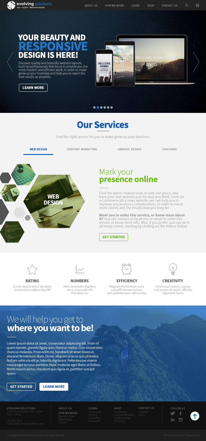 Web Design by Tiago Pereira for Evolving Solutions | Design #12837739