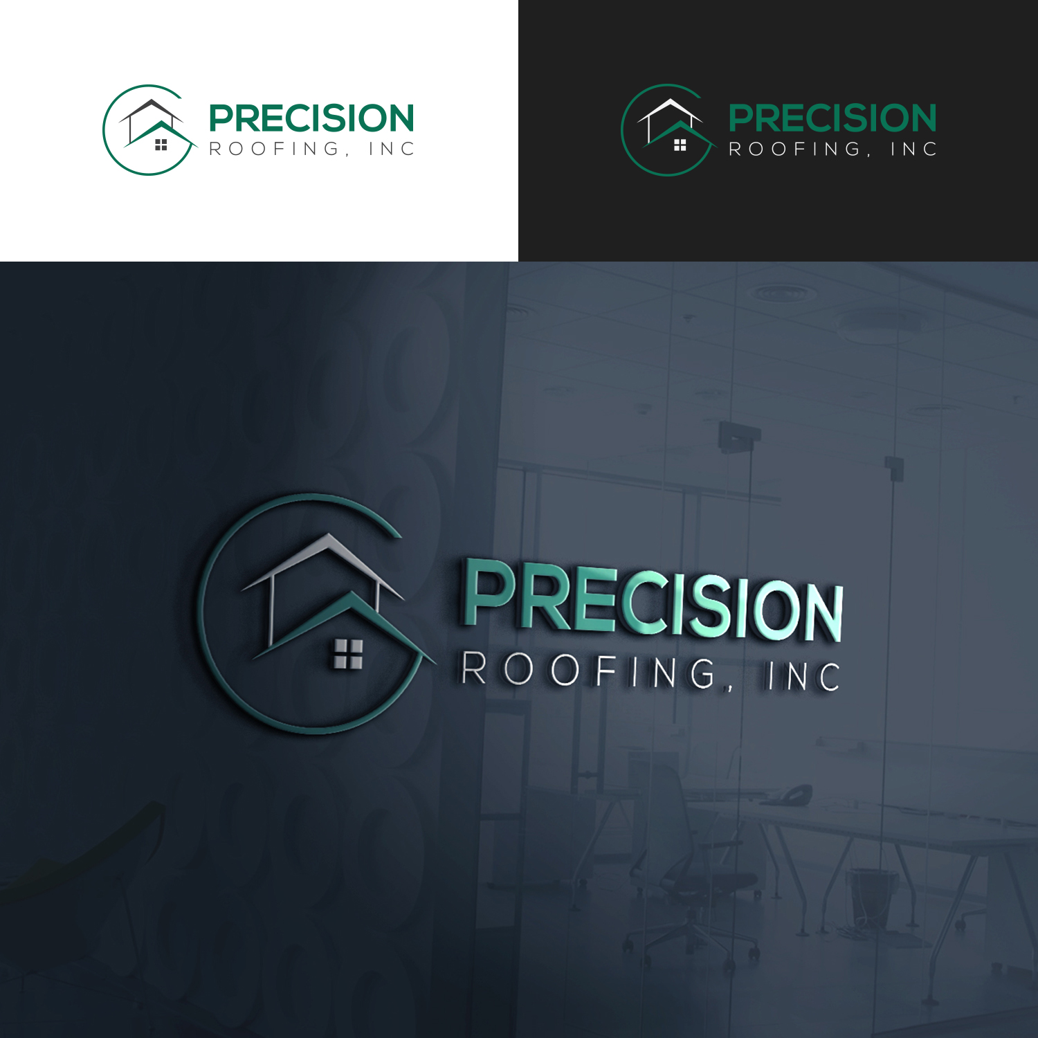 Logo Design by IMD-HUB for Precision Roofing, Inc. | Design #12738184