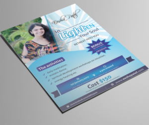 Flyer for spiritual retreat (yoga, meditation, reiki, raw food) | Flyer Design by ecorokerz