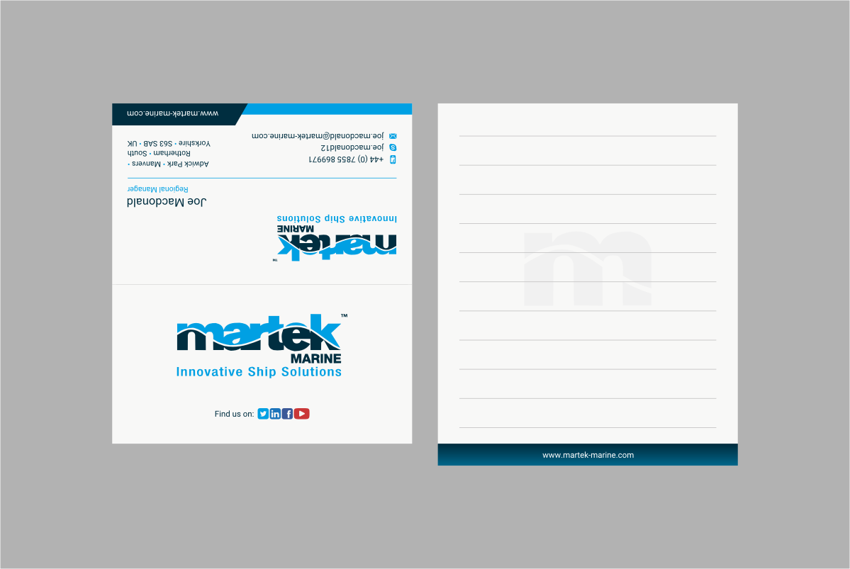 Business Card Design by INDIAN_Ashok for Martek Marine | Design #12746190