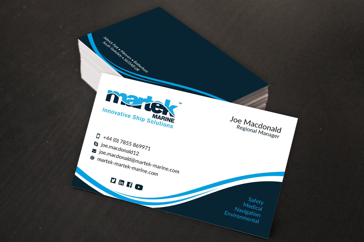 Business Card Design by CREATIVE DESIGN for Martek Marine | Design #12855718