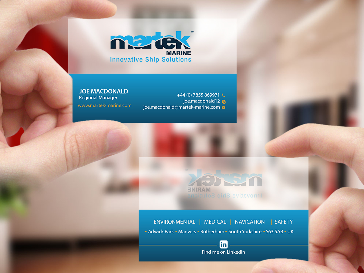 Diseño de Tarjeta de Presentación por Creations Box 2015 para Martek Marine | Diseño #12760118