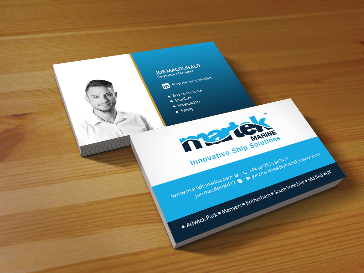 Diseño de Tarjeta de Presentación por Creations Box 2015 para Martek Marine | Diseño #12760157