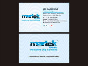 Design de Carte de Visite par aRt-n-ideas pour Martek Marine | Design : #12762247