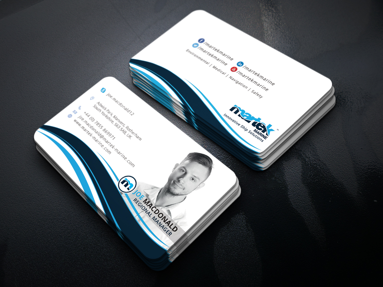 Business Card Design by Graphic Flame for Martek Marine | Design #12746887