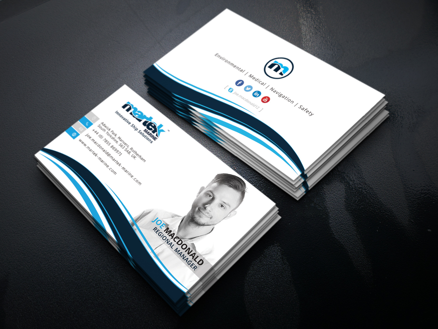 Business Card Design by Graphic Flame for Martek Marine | Design #12755318