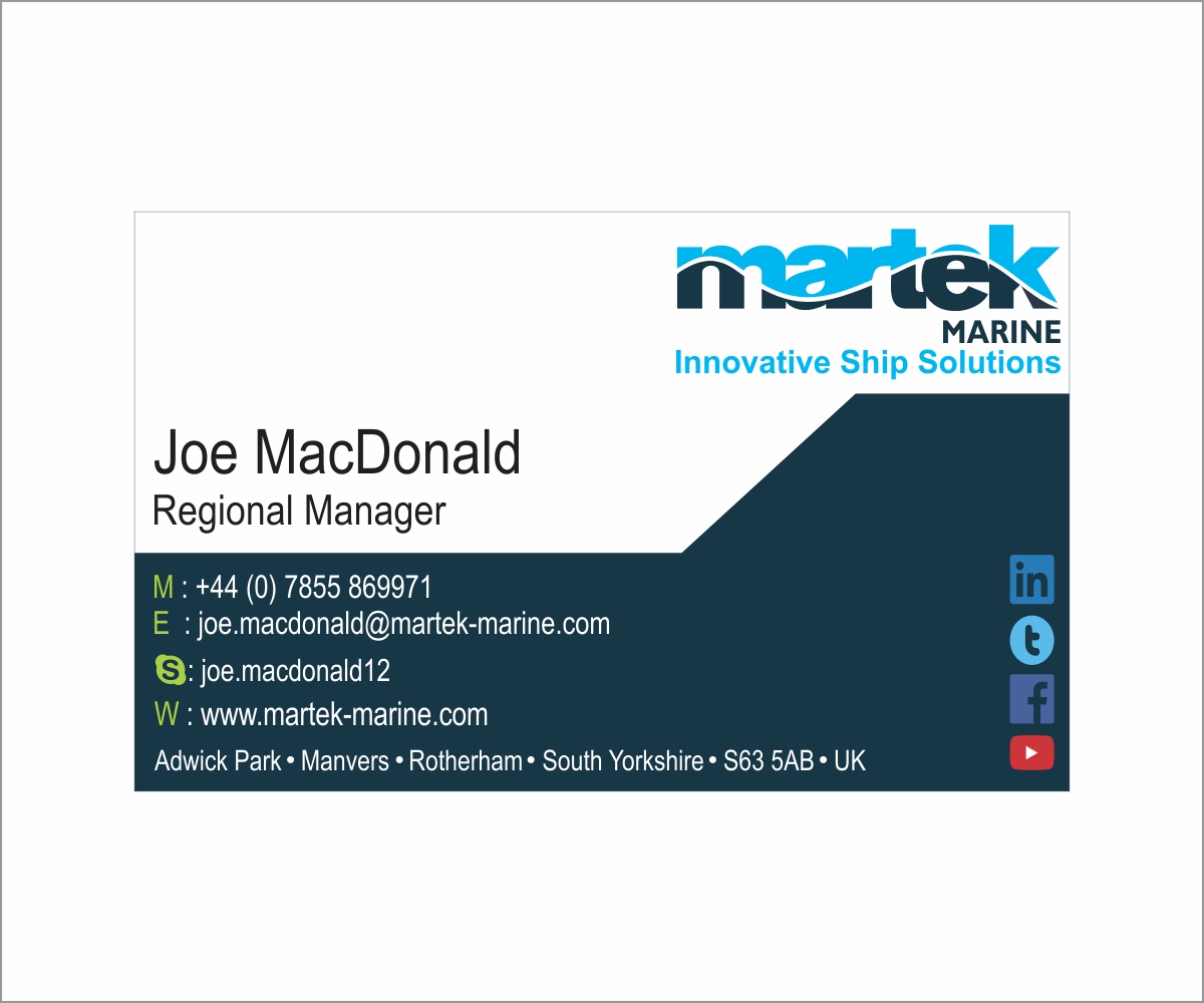 Business Card Design by chameerakasundb for Martek Marine | Design #12777931