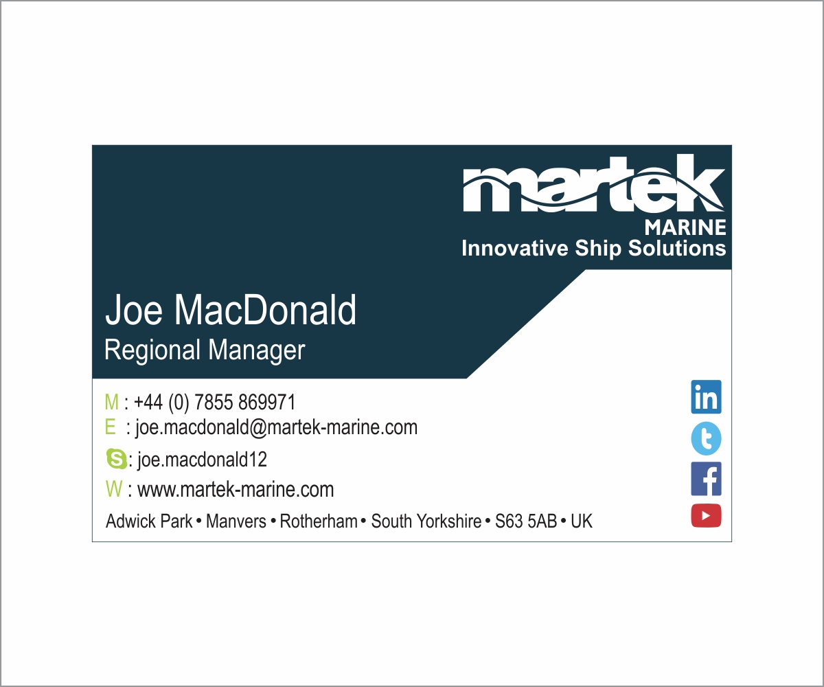 Business Card Design by chameerakasundb for Martek Marine | Design #12778286
