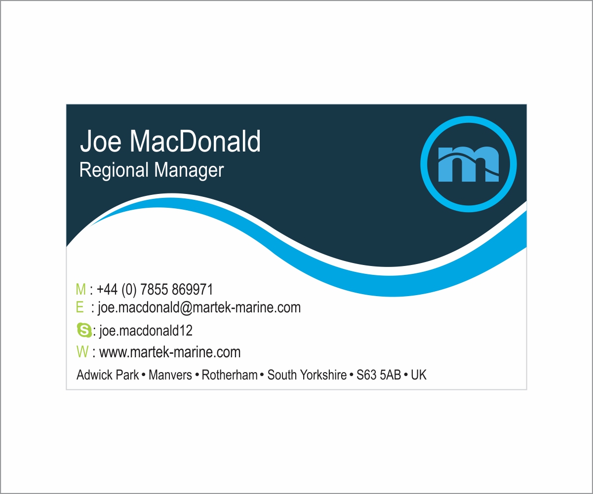 Business Card Design by chameerakasundb for Martek Marine | Design #12869841