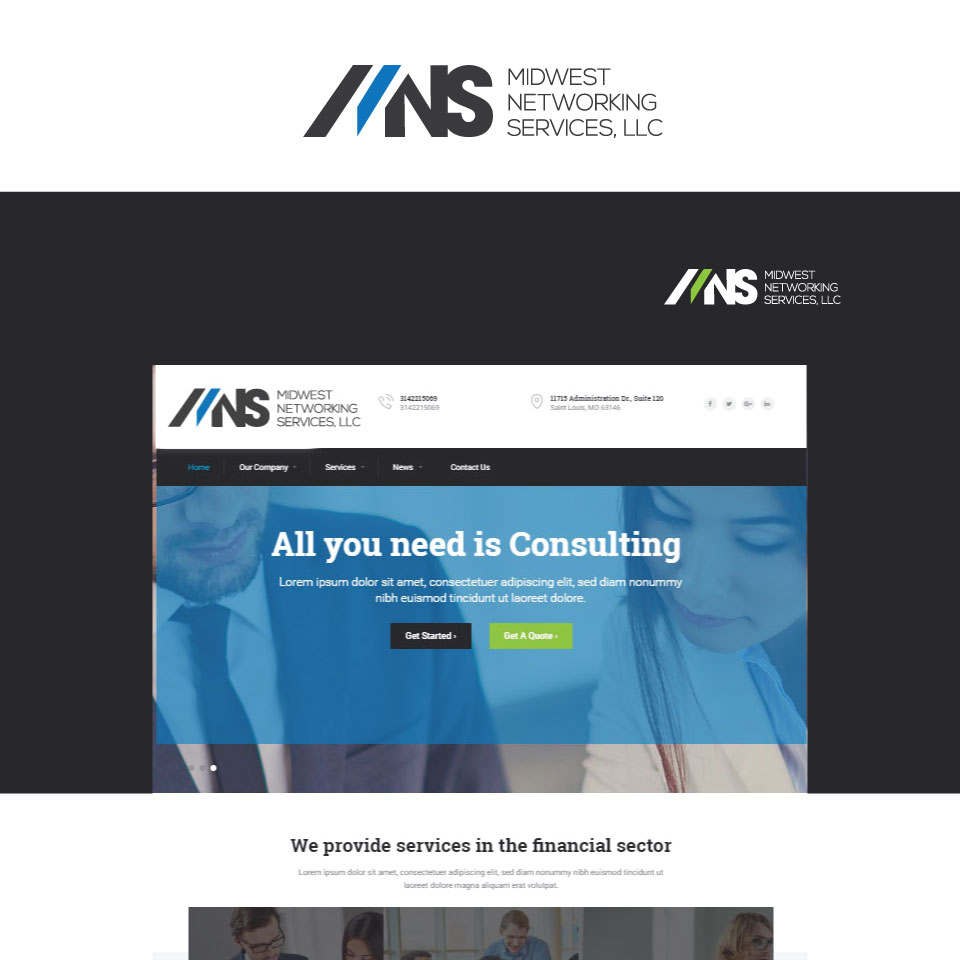 Logo Design by Logoziner for Midwest Networking Services | Design #12895910