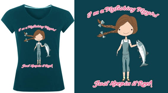 T-shirt Design by wendyRV for Flyfishing Flygirls | Design #12887855