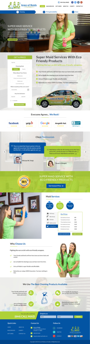 Expanding National Maid Service Needs Redesign! | Web Design by Sbss