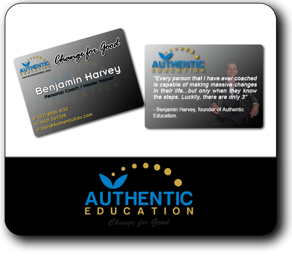 Business Card Design by JBT Marketing for Authentic Education | Design #30333
