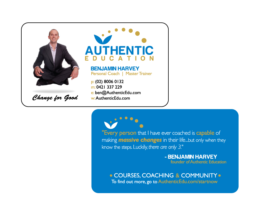 Business Card Design by Lilly Brennan for Authentic Education | Design #32088