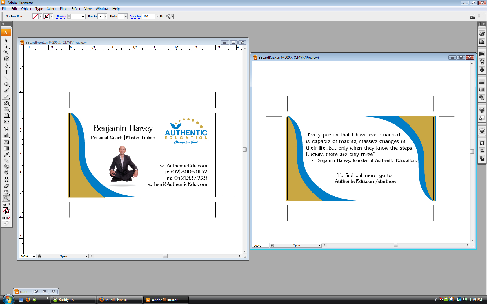 Business Card Design by The EB Design's for Authentic Education | Design #31881