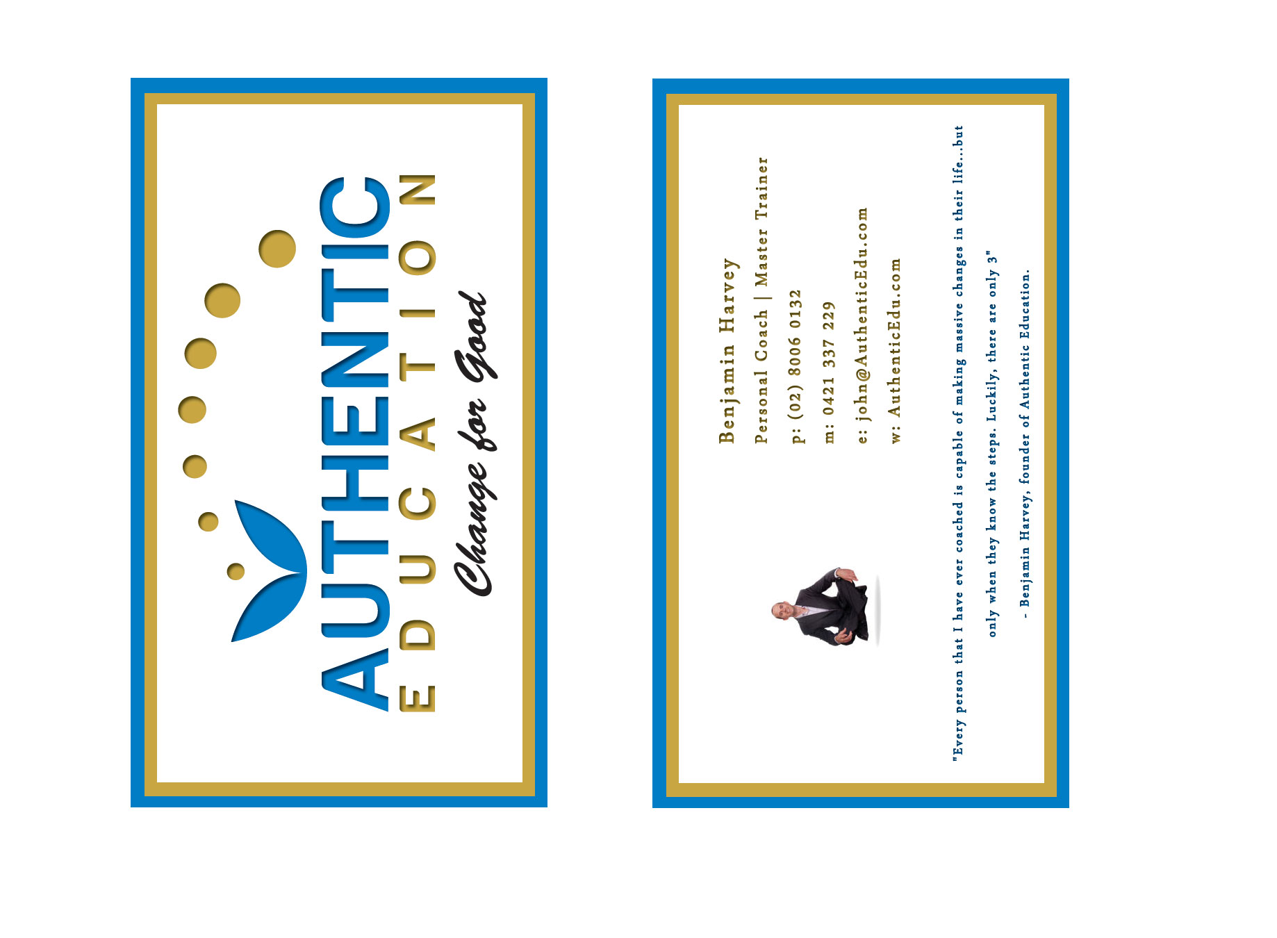 Business Card Design by Smitha Abraham for Authentic Education | Design #30334