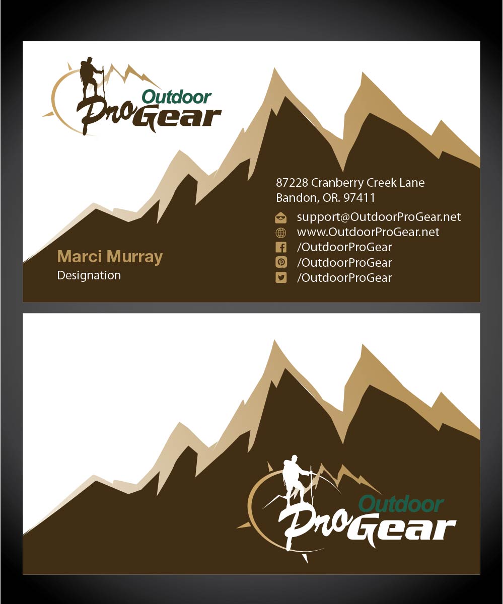 Diseño de Tarjeta de Presentación por Isnah Logo para Outdoor Pro Gear | Diseño #12757523