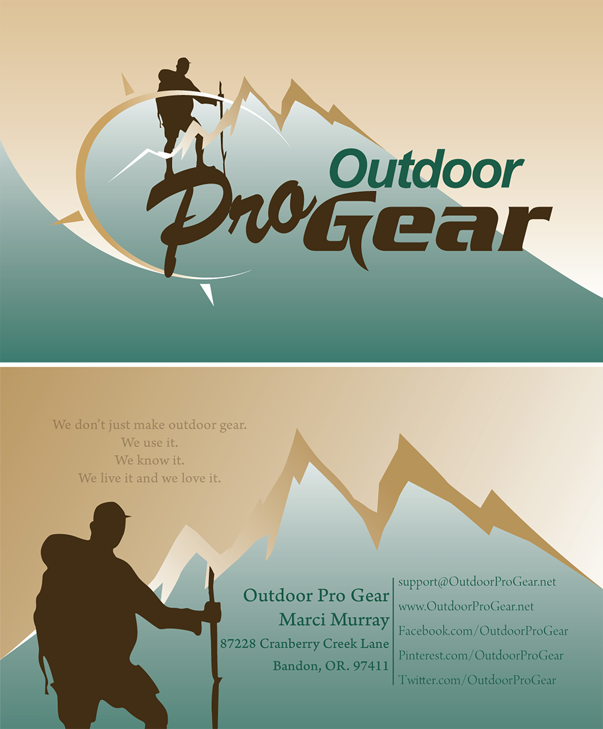 Visitenkarten-Design von Tuanh für Outdoor Pro Gear | Design #12753331