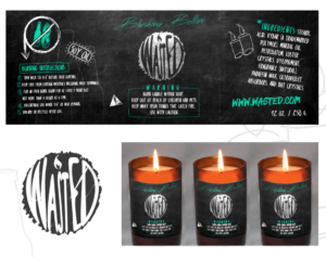 WastED (Beer/Wine candles) Edgy Candle with a Cause  | Label Design by JTdsign