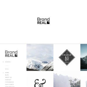 Logotext: BrandREAL and slogan text beneath the logo: stand out of the crowd | Logo Design by JohnM.