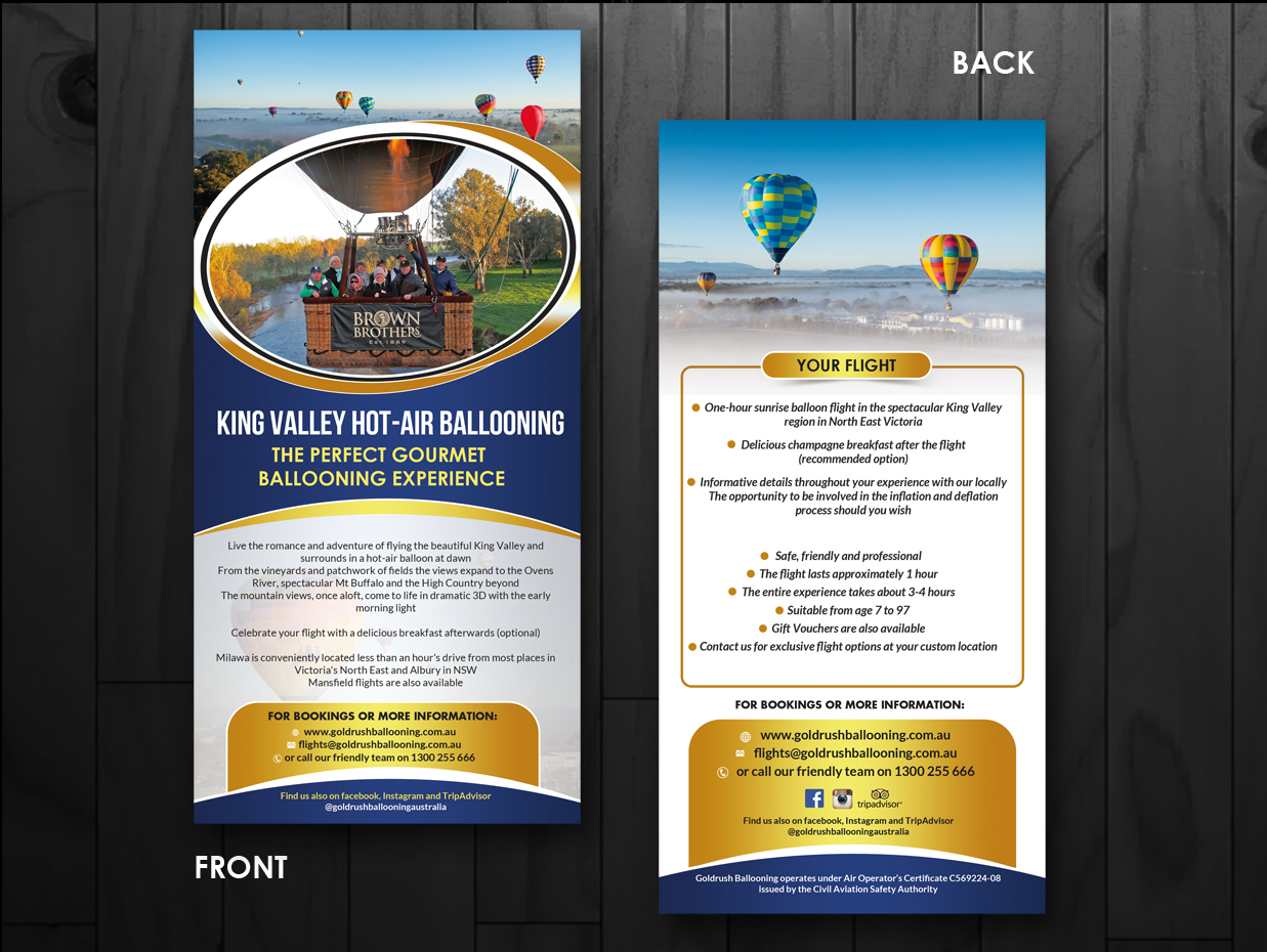Flyer Design by innovative earth for Goldrush Ballooning | Design #19625762