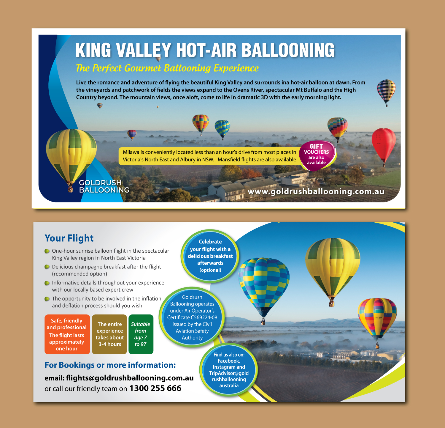 Flyer Design by meet007 for Goldrush Ballooning | Design #19628578