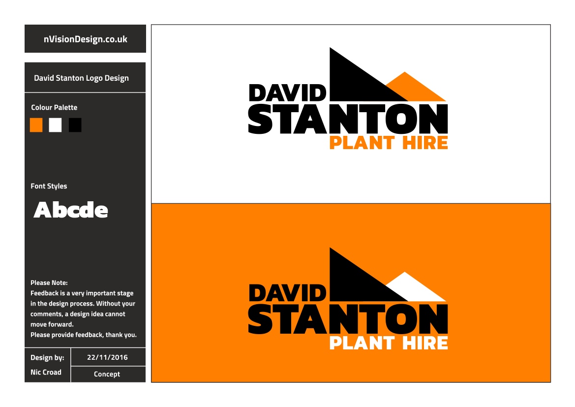 Logo Design by nvisiondesign.co.uk for David Stanton Plant Hire | Design: #12777385