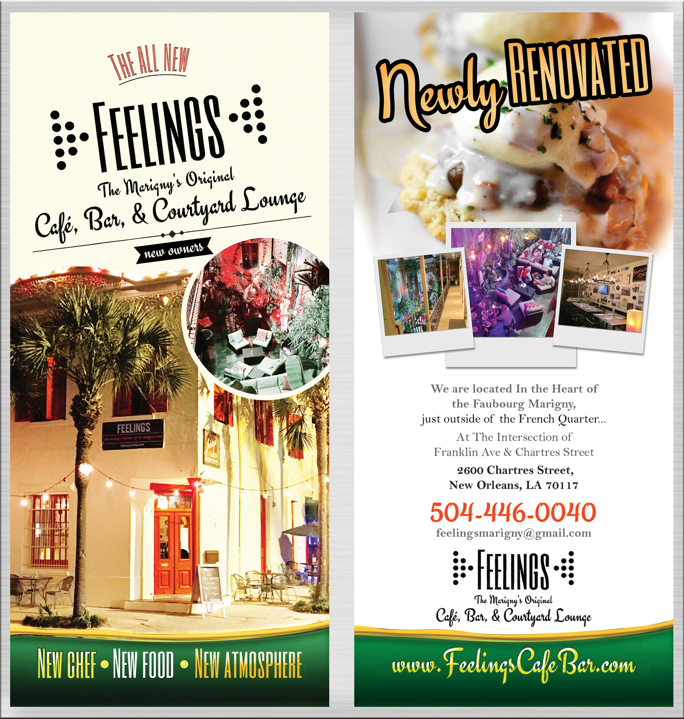 Flyer Design by UrbainFX for The New Feelings Marigny Cafe, Bar & Courtyard Lounge | Design #12844786