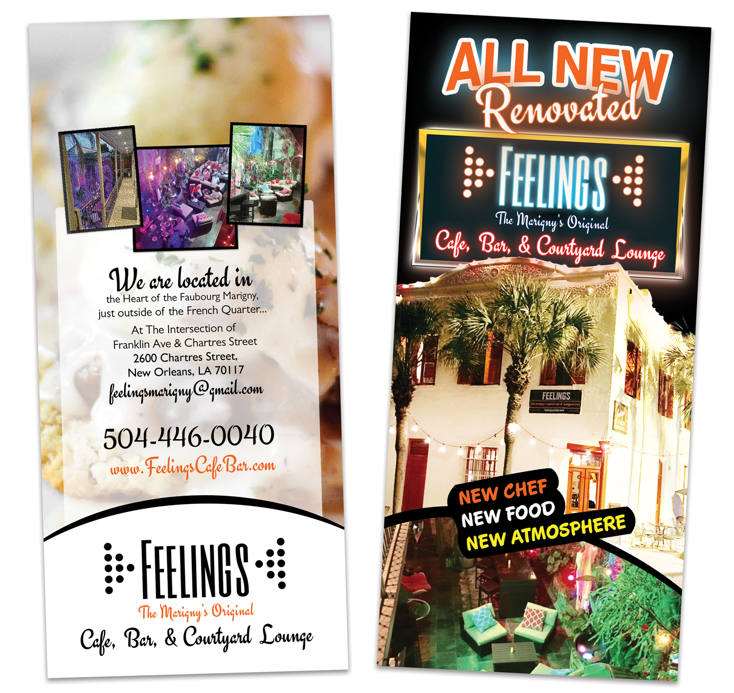 Flyer Design by UrbainFX for The New Feelings Marigny Cafe, Bar & Courtyard Lounge | Design #12862259