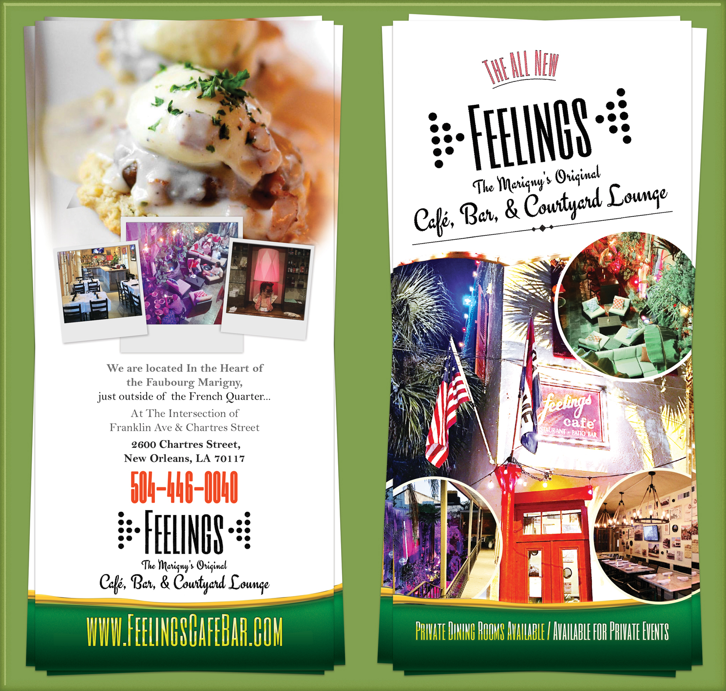 Flyer Design by UrbainFX for The New Feelings Marigny Cafe, Bar & Courtyard Lounge | Design #12901200