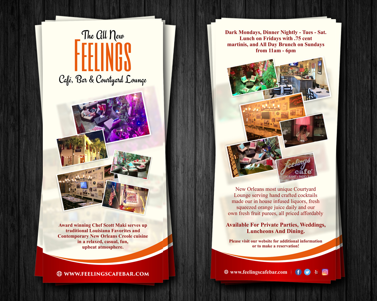 Flyer Design by ecorokerz for The New Feelings Marigny Cafe, Bar & Courtyard Lounge | Design #13004316