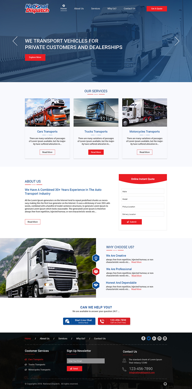 Web Design by Ved Web Services for National Dispatch LLC | Design #12799062