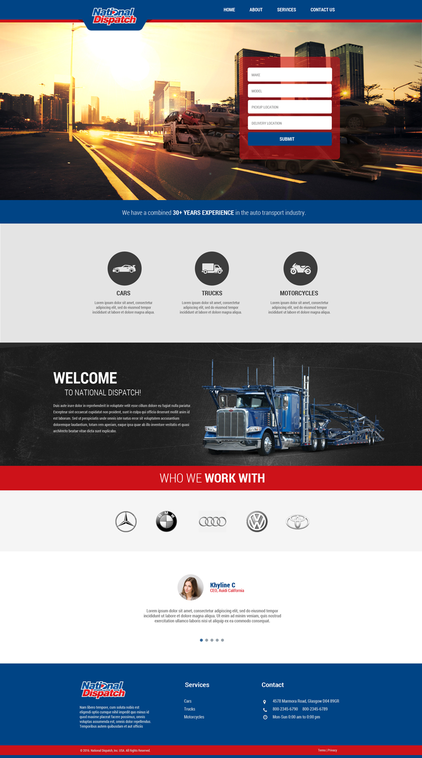 Web Design par jeckx2 pour National Dispatch LLC | Design #12928995
