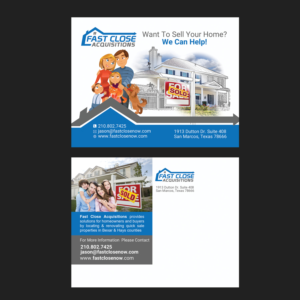 Postcard Design by NatPearlDesigns for Fast Close Acquisitions, LLC | Design: #12789588