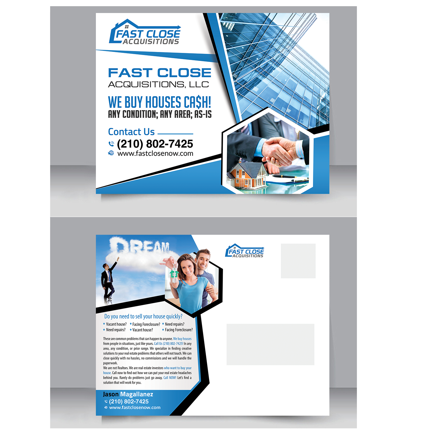 Postcard Design by creative.bugs for Fast Close Acquisitions, LLC | Design #12783390